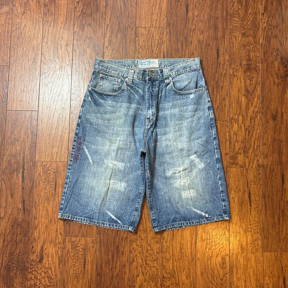 Gilyard Y2K Men's Denim Flat Front Shorts - Blue